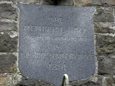 Plaque, Brookeborough Hall