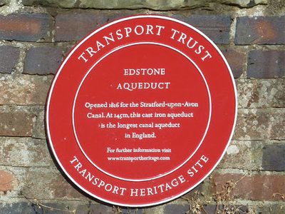 Plaque by the Edstone Aqueduct, Warwickshire