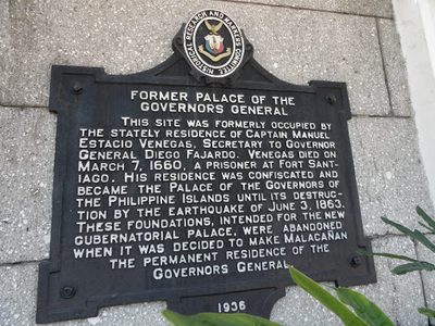 Former Palace of the Governors General historical marker