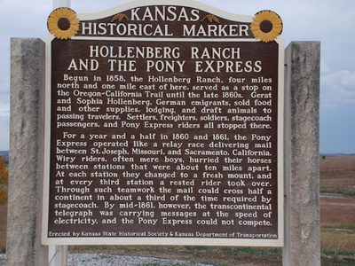 HOLLENBERG RANCH AND THE PONY EXPRESS