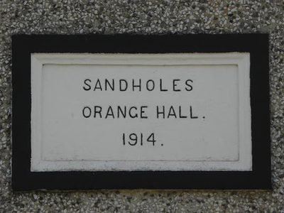 Plaque, Sandholes Orange Hall