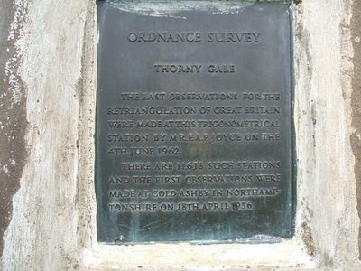 Plaque on Thorney Gale Triangulation Pillar