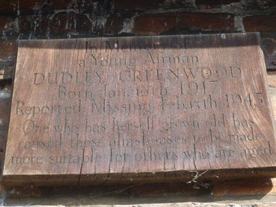 Plaque on the almshouses in Filston Lane, Shoreham