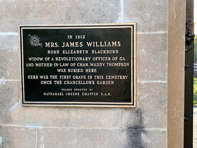 In 1812 Mrs. James Williams Born Elizabeth Blackburn