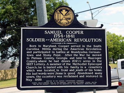 Samuel Cooper 1754-1841 Soldier-American Revolution