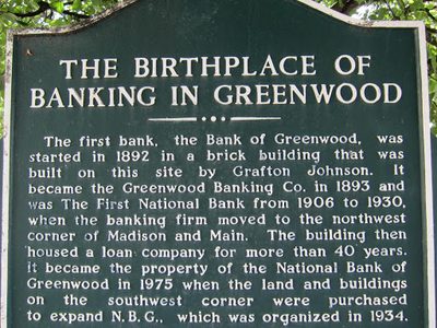 The Birthplace of Banking in Greenwood