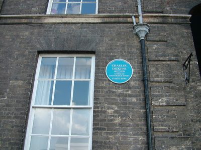 Dickens' blue plaque