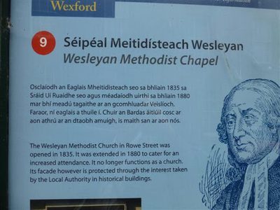 Information board, Wesleyan Chapel, Wexford