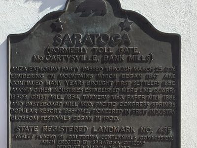 Saratoga (Formerly Toll Gate, McCartysville, Bank Mills)