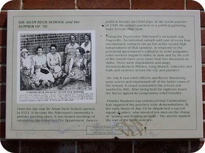 Sir Adam Beck School and the Summer of '36