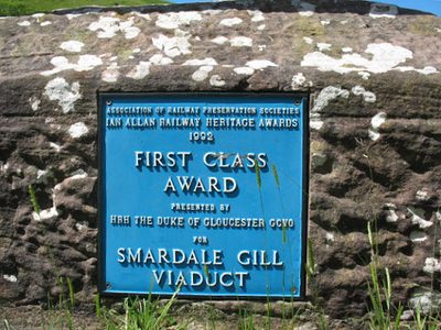 Plaque on Smardale Gill viaduct
