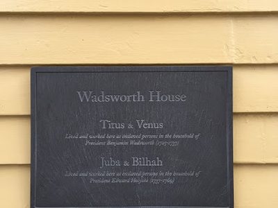 Wadsworth House Slave Plaque
