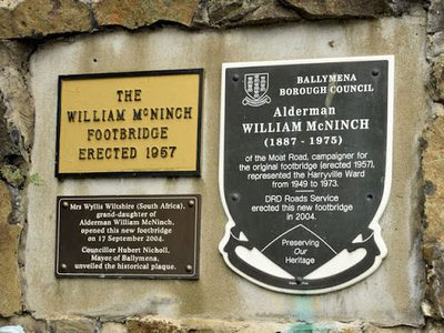 The William McNinch footbridge plaques, Ballymena