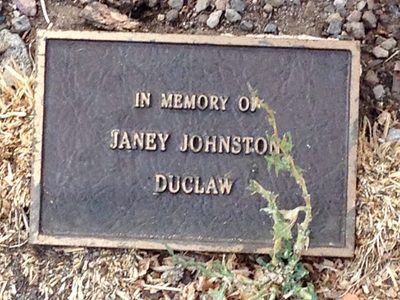 In Memory of Janey Johnston Duclaw