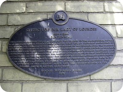 Church of Our Lady of Lourdes 1886-1986 Centennial
