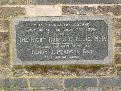 Commemorative plaque, Dovecote Park bandstand