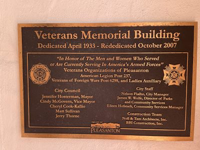 Veterans Memorial Building, Pleasanton