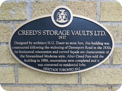 Creed's Storage Vaults Ltd. 1937