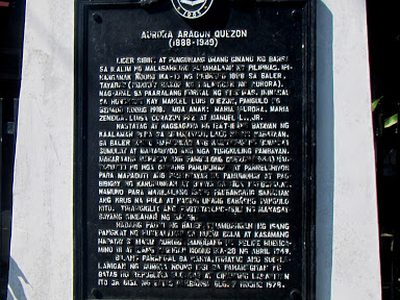 Aurora Aragon Quezon historical marker