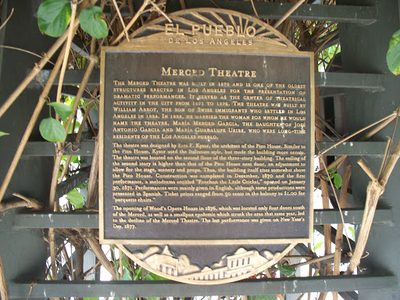 Merced Theatre Plaque - El Pueblo de Los Angeles (Olvera St.) CHL#171