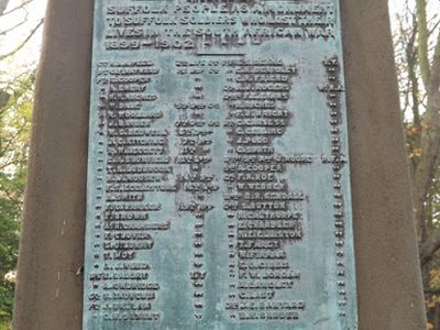 Plaque on Suffolk Soldiers Memorial
