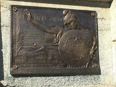 This tablet is cast from metal recovered from the USS Maine