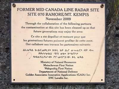 Former Mid Canada Line Radar Site 070 Ramore / Mt. Kempis
