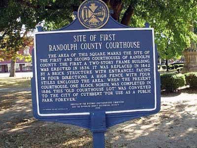 Site of First Randolph County Courthouse