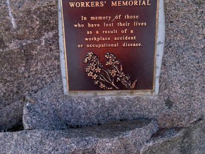 Day of Mourning Plaque and tree, Fraser Lake