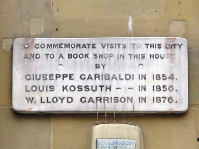 Plaque re Garibaldi, Kossuth & Garrison, Nelson  Street / Grainger Street, NE1