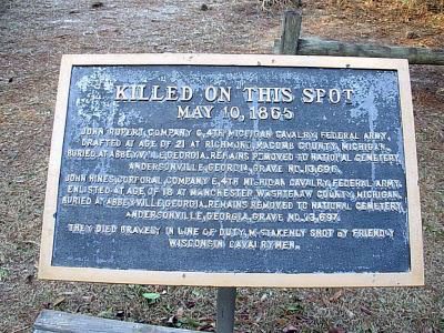 Killed on this Spot: May 10, 1865