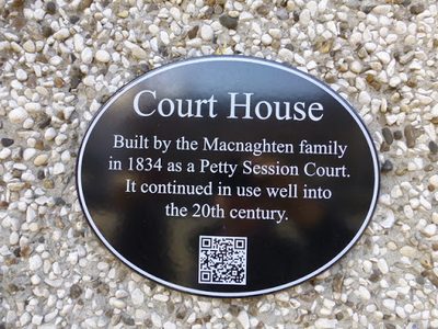 Plaque, Bushmills Courthouse