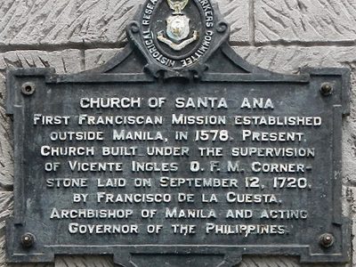 Church of Santa Ana historical marker