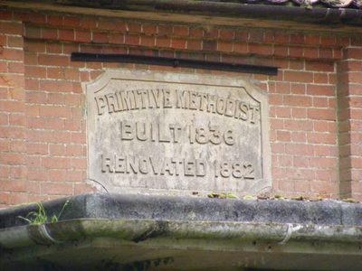 Plaque on the Sibton Methodist Chapel