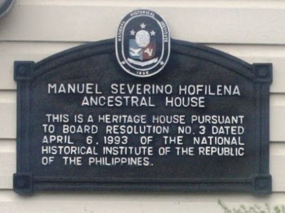 Manuel Severino Hofileña Ancestral House historical marker