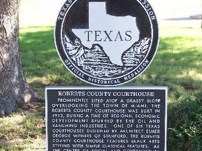 Robert's County Courthouse Historical Marker