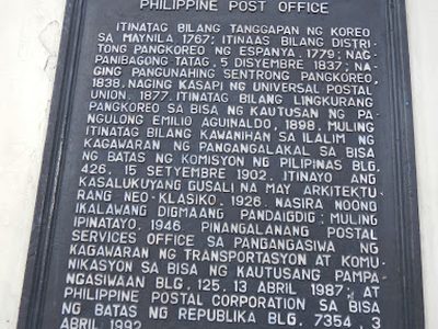 Philippine Post Office historical marker