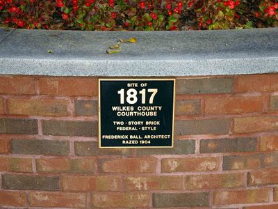 1817 Site of first Wilks County Courthouse