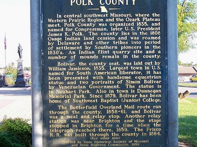 Polk County Historical Marker - Side I