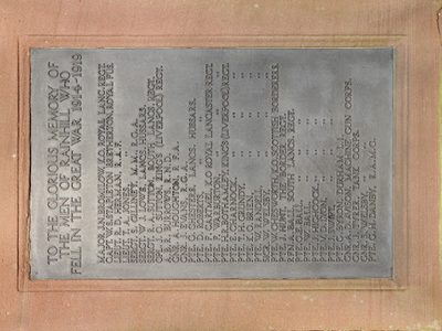 Rainhill War Memorial Dedication