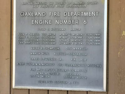 OAKLAND FIRE DEPARTMENT ENGINE NUMBER 6