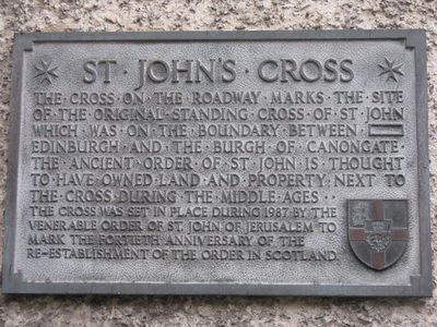 St John's Cross plaque