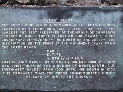 Information plaque, Carew Cross
