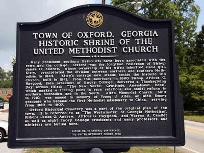 Town of Oxford, Georgia Historic Shrine of the United Methodist Church (side 2)