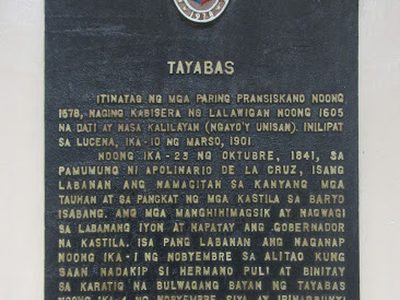 Tayabas historical marker