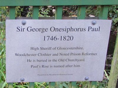 Sir George Onesiphorus Paul plaque, North Woodchester