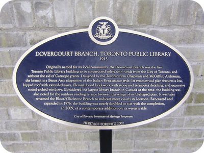 Dovercourt Branch, Toronto Public Library 1913