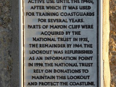 Plaque on the old coastguard lookout