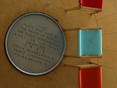 Chairs and commemorative plaque, De La Warr Pavilion