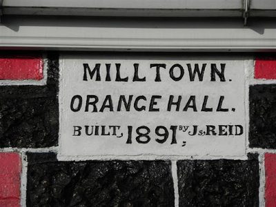 Plaque, Milltown Orange Hall